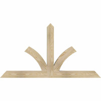 60"W x 32"H x 04"D x 4"F, 13/12 Pitch, Richland Rough Sawn Timber Gable Bracket, Douglas Fir