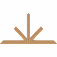 60"W x 32"H x 3 1/2"D x 3 1/2"F, 13/12 Pitch, Saratoga Smooth Timber Gable Bracket, Western Red Cedar