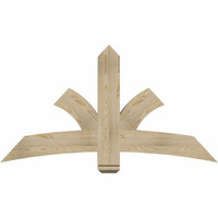 60"W x 32"H x 04"D x 6"F, 13/12 Pitch, Davenport Rough Sawn Timber Gable Bracket, Douglas Fir