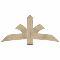 60"W x 27"H x 04"D x 6"F, 11/12 Pitch, Davenport Rough Sawn Timber Gable Bracket, Douglas Fir