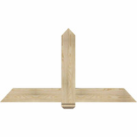 60"W x 32"H x 04"D x 6"F, 13/12 Pitch, Eugene Rough Sawn Timber Gable Bracket, Douglas Fir