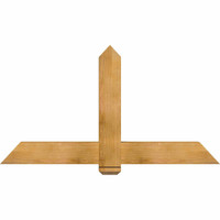 60"W x 32"H x 04"D x 6"F, 13/12 Pitch, Eugene Rough Sawn Timber Gable Bracket, Western Red Cedar