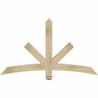 60"W x 35"H x 04"D x 4"F, 14/12 Pitch, Alberta Rough Sawn Timber Gable Bracket, Douglas Fir