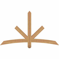 60"W x 35"H x 3 1/2"D x 3 1/2"F, 14/12 Pitch, Alberta Smooth Timber Gable Bracket, Western Red Cedar