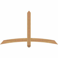 60"W x 35"H x 3 1/2"D x 3 1/2"F, 14/12 Pitch, Bellingham Smooth Timber Gable Bracket, Western Red Cedar