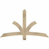 60"W x 35"H x 04"D x 4"F, 14/12 Pitch, Davenport Rough Sawn Timber Gable Bracket, Douglas Fir