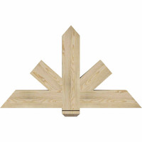 48"W x 28"H x 04"D x 6"F, 14/12 Pitch, Kennewick Rough Sawn Timber Gable Bracket, Douglas Fir