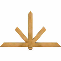 60"W x 35"H x 04"D x 4"F, 14/12 Pitch, Kennewick Rough Sawn Timber Gable Bracket, Western Red Cedar