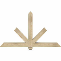 60"W x 35"H x 04"D x 4"F, 14/12 Pitch, Kennewick Rough Sawn Timber Gable Bracket, Douglas Fir