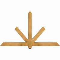60"W x 35"H x 3 1/2"D x 3 1/2"F, 14/12 Pitch, Kennewick Smooth Timber Gable Bracket, Western Red Cedar
