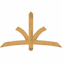 60"W x 35"H x 04"D x 4"F, 14/12 Pitch, Davenport Rough Sawn Timber Gable Bracket, Western Red Cedar