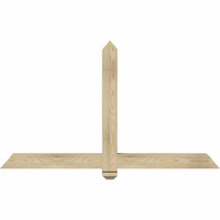 60"W x 35"H x 04"D x 4"F, 14/12 Pitch, Eugene Rough Sawn Timber Gable Bracket, Douglas Fir