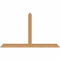 60"W x 35"H x 3 1/2"D x 3 1/2"F, 14/12 Pitch, Portland Smooth Timber Gable Bracket, Western Red Cedar