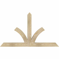 60"W x 35"H x 04"D x 4"F, 14/12 Pitch, Richland Rough Sawn Timber Gable Bracket, Douglas Fir