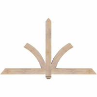 60"W x 35"H x 3 1/2"D x 3 1/2"F, 14/12 Pitch, Redmond Smooth Timber Gable Bracket, Douglas Fir