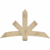 60"W x 35"H x 04"D x 6"F, 14/12 Pitch, Alberta Rough Sawn Timber Gable Bracket, Douglas Fir