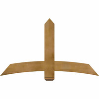 60"W x 35"H x 04"D x 6"F, 14/12 Pitch, Bellingham Rough Sawn Timber Gable Bracket, Western Red Cedar