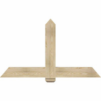 60"W x 35"H x 04"D x 6"F, 14/12 Pitch, Eugene Rough Sawn Timber Gable Bracket, Douglas Fir