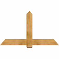 60"W x 35"H x 04"D x 6"F, 14/12 Pitch, Eugene Rough Sawn Timber Gable Bracket, Western Red Cedar