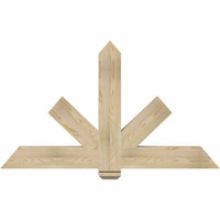60"W x 35"H x 04"D x 6"F, 14/12 Pitch, Kennewick Rough Sawn Timber Gable Bracket, Douglas Fir