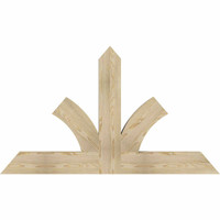 60"W x 35"H x 04"D x 6"F, 14/12 Pitch, Richland Rough Sawn Timber Gable Bracket, Douglas Fir
