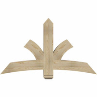 60"W x 35"H x 06"D x 6"F, 14/12 Pitch, Davenport Rough Sawn Timber Gable Bracket, Douglas Fir