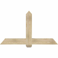 60"W x 35"H x 06"D x 6"F, 14/12 Pitch, Eugene Rough Sawn Timber Gable Bracket, Douglas Fir
