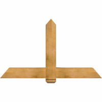 60"W x 35"H x 06"D x 6"F, 14/12 Pitch, Eugene Rough Sawn Timber Gable Bracket, Western Red Cedar