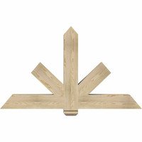 60"W x 35"H x 06"D x 6"F, 14/12 Pitch, Kennewick Rough Sawn Timber Gable Bracket, Douglas Fir