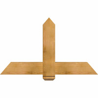 48"W x 28"H x 04"D x 6"F, 14/12 Pitch, Eugene Rough Sawn Timber Gable Bracket, Western Red Cedar