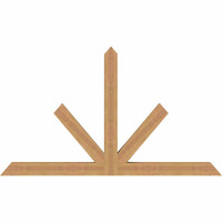 60"W x 35"H x 3 1/2"D x 3 1/2"F, 14/12 Pitch, Saratoga Smooth Timber Gable Bracket, Western Red Cedar