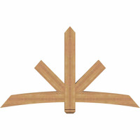60"W x 35"H x 5 1/2"D x 5 1/2"F, 14/12 Pitch, Alberta Smooth Timber Gable Bracket, Western Red Cedar