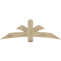 72"W x 24"H x 04"D x 6"F, 08/12 Pitch, Davenport Rough Sawn Timber Gable Bracket, Douglas Fir