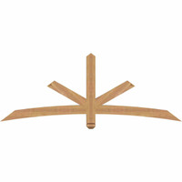72"W x 27"H x 3 1/2"D x 3 1/2"F, 09/12 Pitch, Alberta Smooth Timber Gable Bracket, Western Red Cedar