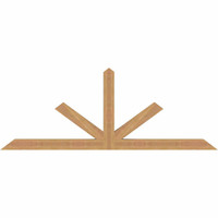 72"W x 27"H x 3 1/2"D x 3 1/2"F, 09/12 Pitch, Saratoga Smooth Timber Gable Bracket, Western Red Cedar