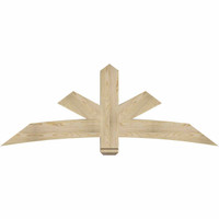 72"W x 27"H x 06"D x 6"F, 09/12 Pitch, Alberta Rough Sawn Timber Gable Bracket, Douglas Fir