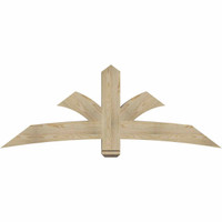 72"W x 27"H x 06"D x 6"F, 09/12 Pitch, Davenport Rough Sawn Timber Gable Bracket, Douglas Fir