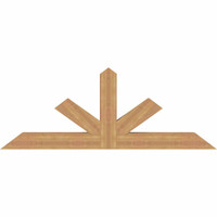72"W x 27"H x 5 1/2"D x 5 1/2"F, 09/12 Pitch, Saratoga Smooth Timber Gable Bracket, Western Red Cedar