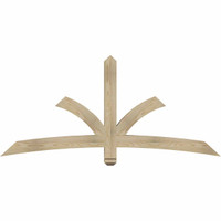72"W x 33"H x 04"D x 4"F, 11/12 Pitch, Davenport Rough Sawn Timber Gable Bracket, Douglas Fir