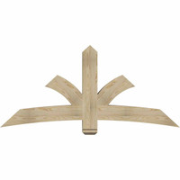 72"W x 33"H x 06"D x 6"F, 11/12 Pitch, Davenport Rough Sawn Timber Gable Bracket, Douglas Fir
