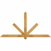 72"W x 36"H x 3 1/2"D x 3 1/2"F, 12/12 Pitch, Kennewick Smooth Timber Gable Bracket, Western Red Cedar