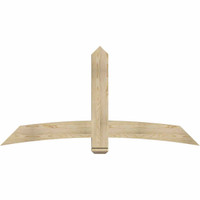 72"W x 36"H x 04"D x 6"F, 12/12 Pitch, Bellingham Rough Sawn Timber Gable Bracket, Douglas Fir