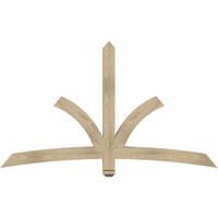 72"W x 42"H x 04"D x 4"F, 14/12 Pitch, Davenport Rough Sawn Timber Gable Bracket, Douglas Fir