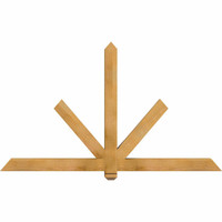 72"W x 42"H x 04"D x 4"F, 14/12 Pitch, Kennewick Rough Sawn Timber Gable Bracket, Western Red Cedar