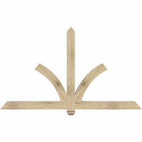 72"W x 42"H x 04"D x 4"F, 14/12 Pitch, Redmond Rough Sawn Timber Gable Bracket, Douglas Fir