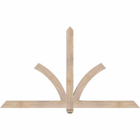 72"W x 42"H x 3 1/2"D x 3 1/2"F, 14/12 Pitch, Redmond Smooth Timber Gable Bracket, Douglas Fir