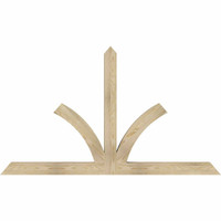 72"W x 42"H x 04"D x 4"F, 14/12 Pitch, Richland Rough Sawn Timber Gable Bracket, Douglas Fir