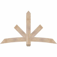 72"W x 42"H x 3 1/2"D x 5 1/2"F, 14/12 Pitch, Alberta Smooth Timber Gable Bracket, Douglas Fir