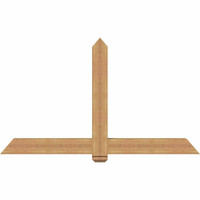 72"W x 42"H x 5 1/2"D x 5 1/2"F, 14/12 Pitch, Eugene Smooth Timber Gable Bracket, Western Red Cedar