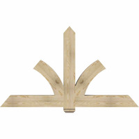 72"W x 42"H x 06"D x 6"F, 14/12 Pitch, Redmond Rough Sawn Timber Gable Bracket, Douglas Fir